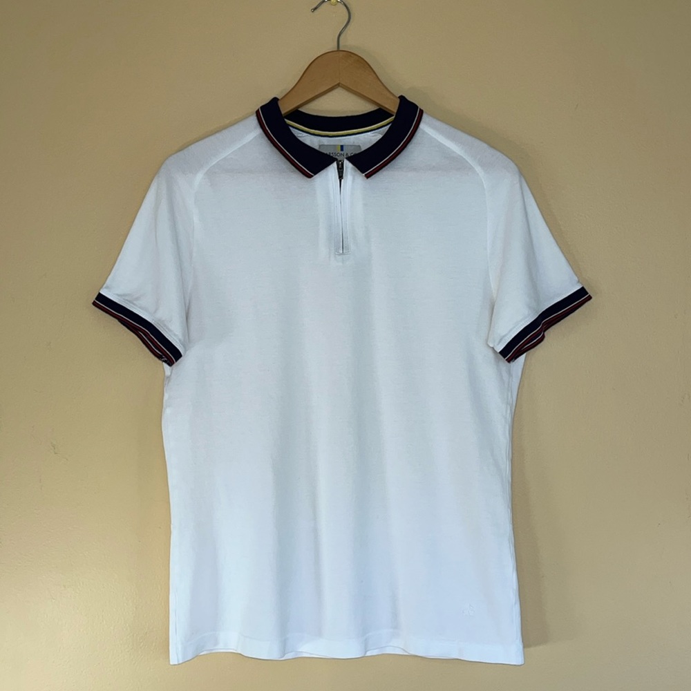 Larsson & Co White Collared Polo Shirt